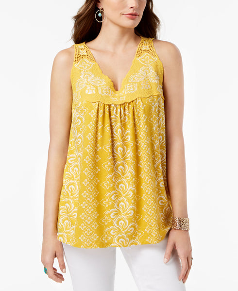 Style & Co Embroidered Sleeveless Top